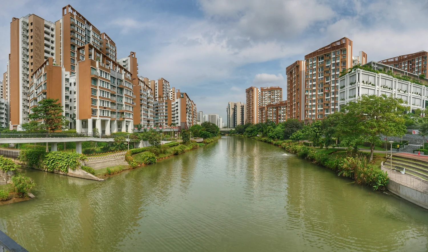 HDB homes beside Punggol Waterway, Singapore